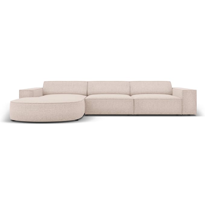 4-zitshoekbank Jodie links chenille afgerond | Micadoni Home