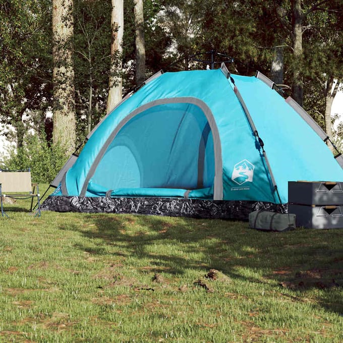 Vidaxl Tente de Camping, 5 Personnes, Bleu, Montage Rapide