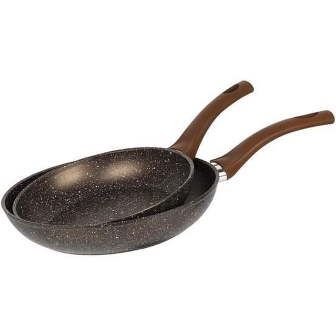 Ensemble de poêles - Bergner - Champagne - Aluminium forgé - 2 pièces - Compatible induction couleur champagne