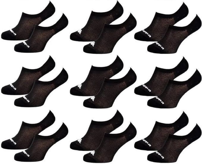 Kappa kousenvoetjes invisible dames zwart 9 paar maat 36/41