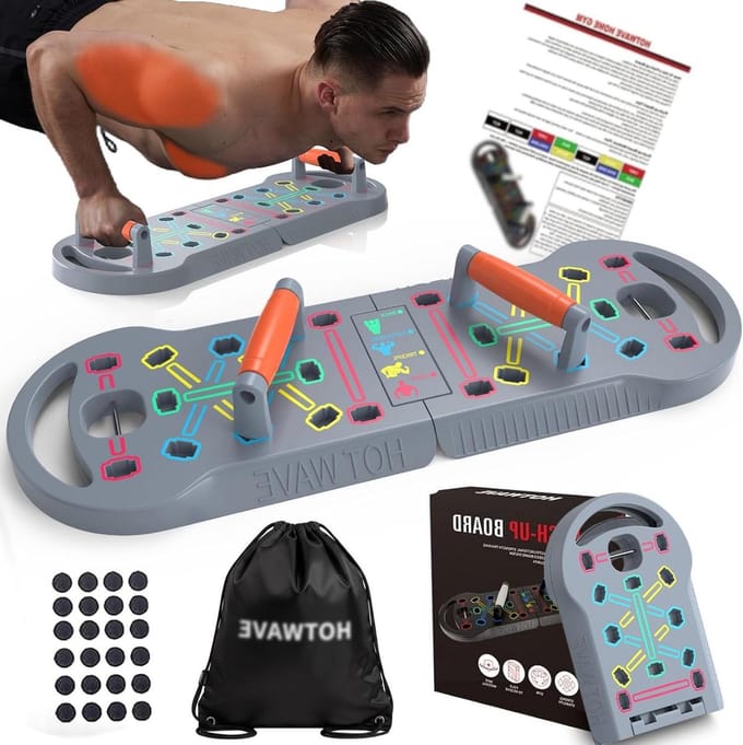 Push Up Board - Fitness Tool - Kracht Training - Opvouwbaar Ontwerp - 39x26x7 cm - Grijs