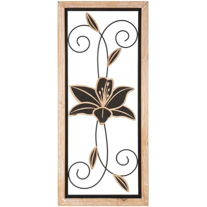 Wanddecoratie Iron/wood Wall Panel Koman -b 26×2,5×60 cm
