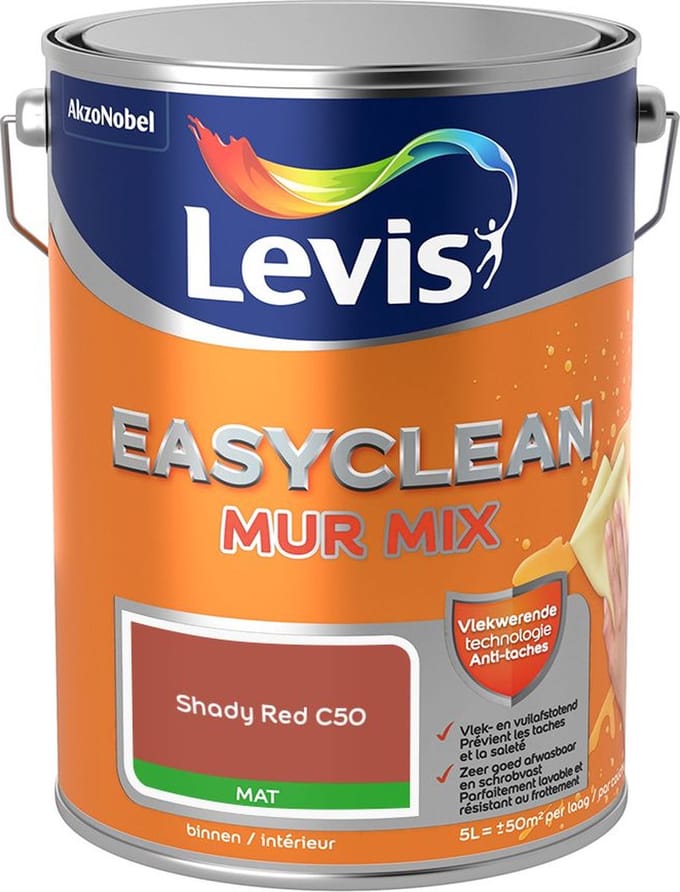 Levis - Easyclean Mur Mat Mix - Shady Red C50 - Mengverf - 5 L