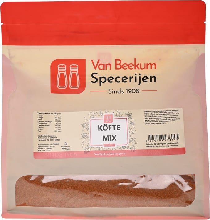Van Beekum Specerijen - Kofte Mix - 2 KG (hersluitbare stazak)