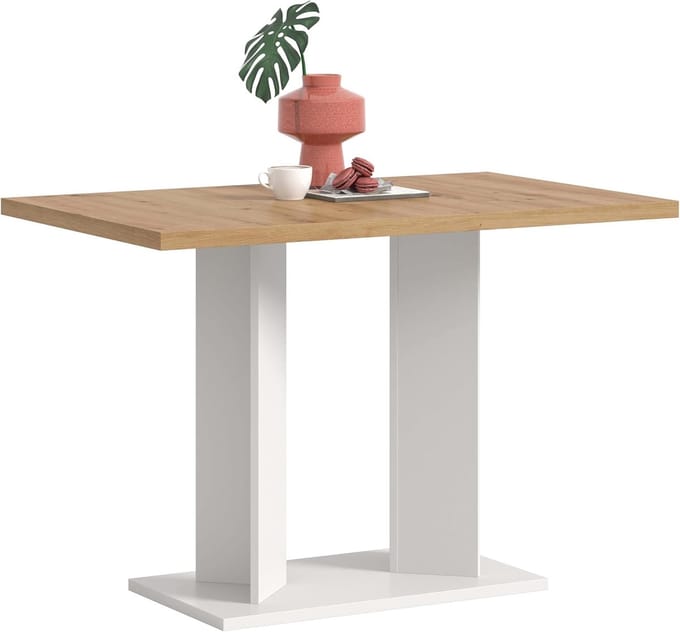 Eettafel Gustav - Eetkamertafel Tafel - Samen Eten - Dubbele Zuilen Onderstel - 110 x 76 x 70 cm