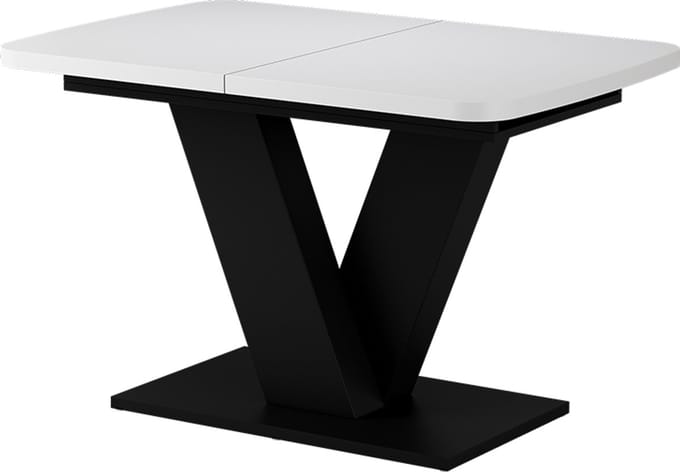 Vicco Eettafel Fenaro, Wit/Zwart, 120-160 x 80 cm uitschuifbaar