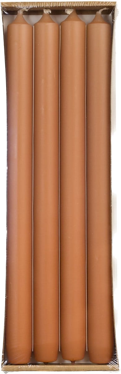 Rustik Lys - Lange dinerkaarsen 'Mat' (Siena, Ø 2.1 x 29cm, set van 4)