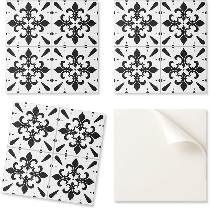Zelfklevende vinyltegels met bloemenprint 9x30x30 cm
