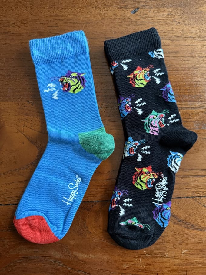 2 paar Happy Socks, kinderen van 4-6 jaar, meerkleurig.