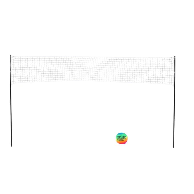 Draagbare Volleybalset Professioneel Compleet Netsysteem voor Buiten Strand Achtertuin white