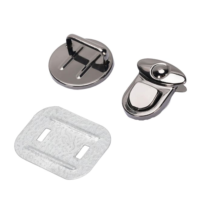 10 Sets Druksluiting Zilver Zwart 25mm Breed Eendenbekslot met 30x39mm Basisplaat voor gray