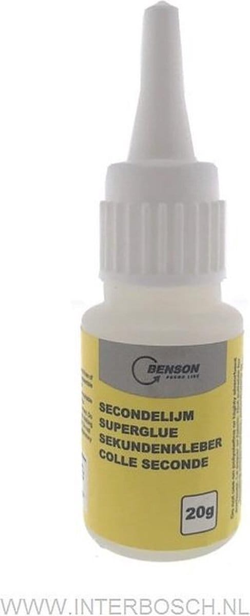 Benson Secondelijm - Snelle hechting - 20 gram - Cyanoacrylaat - Flacon