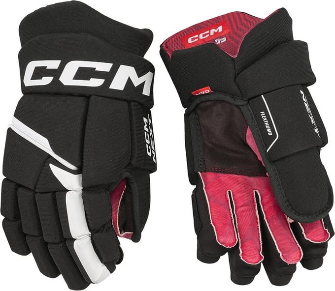 CCM - Next - IJshockeyhandschoenen - Kinderen - Zwart - Wit - 12