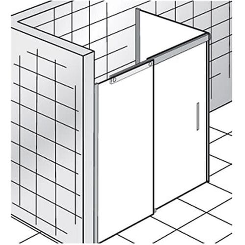 HSK K2P sliding door 2-piece 160 cm with side panel, stop left