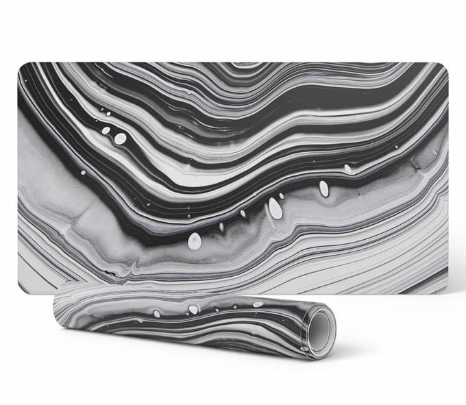 Antislip bureauonderlegger met abstract golvenpatroon, 90x45 cm