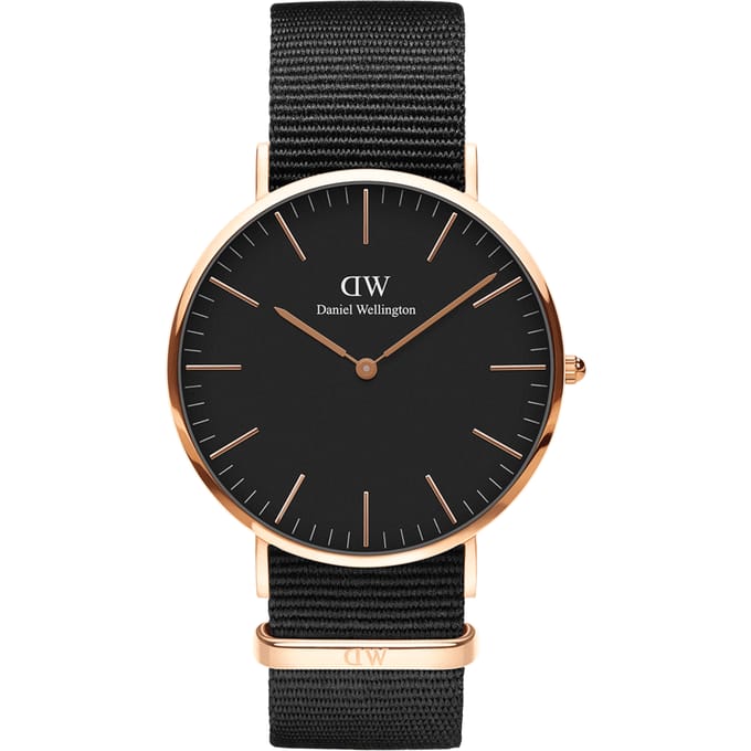 Daniel Wellington DW Watch Classic Cornwall Black Rose Gold 40mm