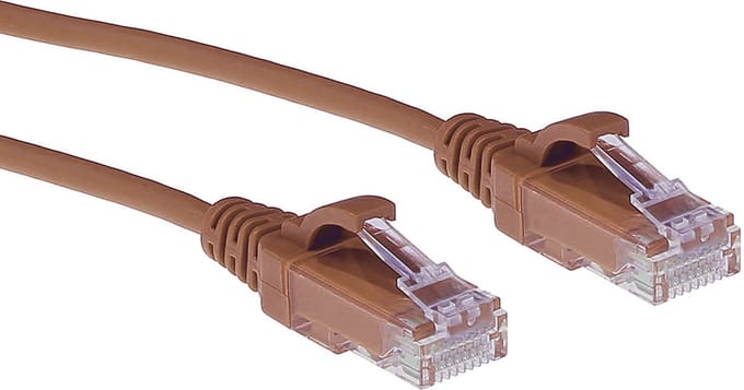ACT Bruine 2 meter LSZH U/UTP CAT6 datacenter slimline patchkabel snagless met RJ45 connectoren DC9202