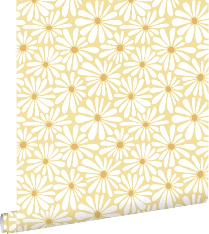 ESTAhome behang madeliefjes pastel geel - 0.53 x 10.05 m - 132006