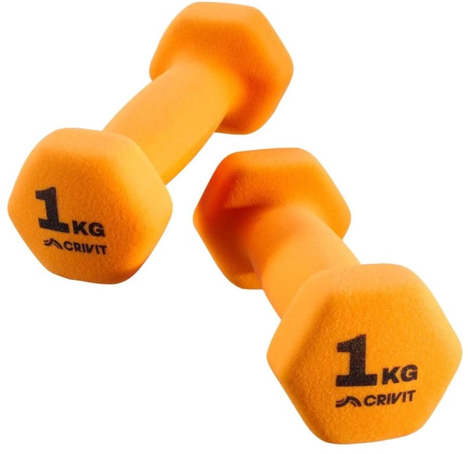 Crivit Dumbell set Halter set 2 stuks - 2x 1 kg - Oranje