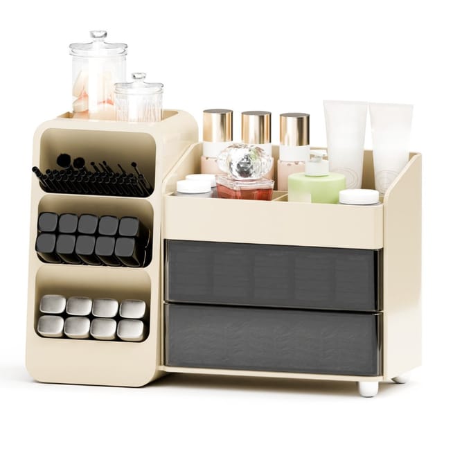 Organess - Make up organizer - Opbergdoos - Skincare organizer - Make up koffer - Melk wit