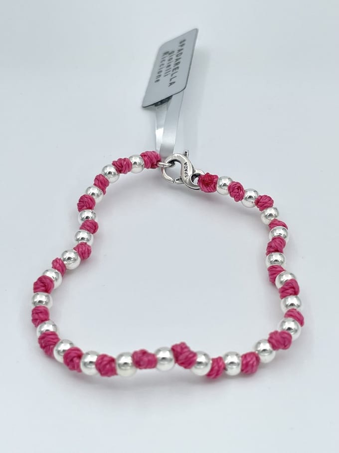 Spadarella Gioielli - SPBR02 - Armband - 925 Zilver - 4mm - Rose raspberry 1429 - 17 Cm