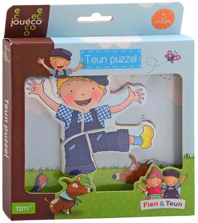 Johntoy Fien en Teun puzzel - educatief kinderspeelgoed karton.