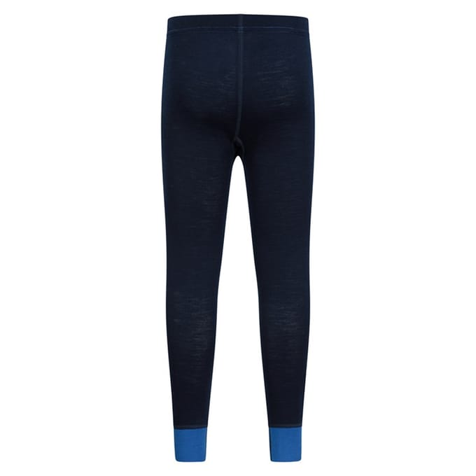 Mountain Warehouse Kinder/Kids II Merino Wol Base Layer Broekje (ZWART/BLAUW)