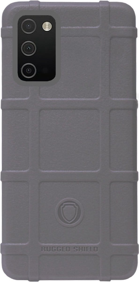 RUGGED SHIELD Rubber Bumper Case Hoesje Geschikt voor Samsung Galaxy A03s - Grijs