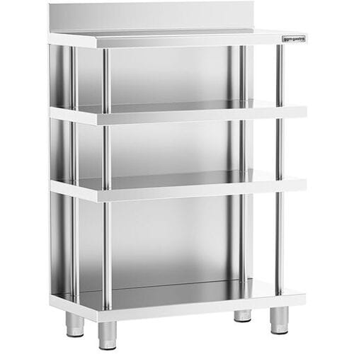 GGM Gastro Bar-Arbeitstisch - Edelstahl - 800x400mm - mit 4 Ablagen