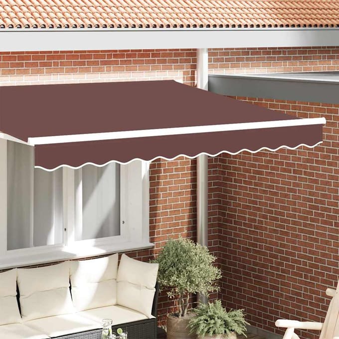 vidaXL - Vervangvolant - voor - zonnescherm - voor - 2,5 - m - Bruin - Polyester