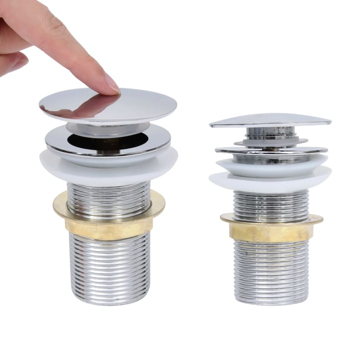 vidaXL - Afvoer - pop-up - zonder - overloop - 6,4x6,4x9,1 - cm - chroomkleurig