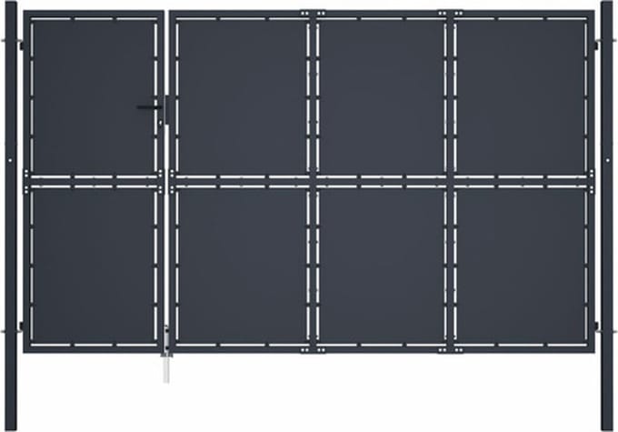 vidaXL - Tuinpoort - staal - 350x175 - cm - antraciet