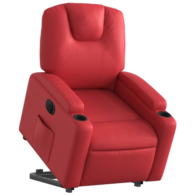 vidaXL - Sta-op-stoel - elektrisch - kunstleer - rood