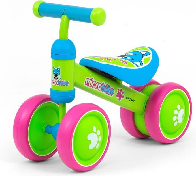 Milly Mally MICRO - loopfiets - puppy - groen blauw roze