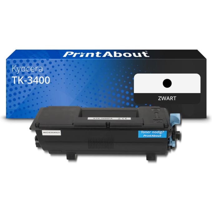 PrintAbout huismerk Toner TK-3400 Zwart Geschikt voor Kyocera