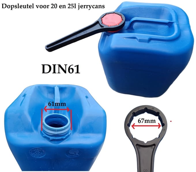 Dopsleutel - Jerrycan - din61 - ibc - Opener - slotdop - schroefdopsleutel - vaten