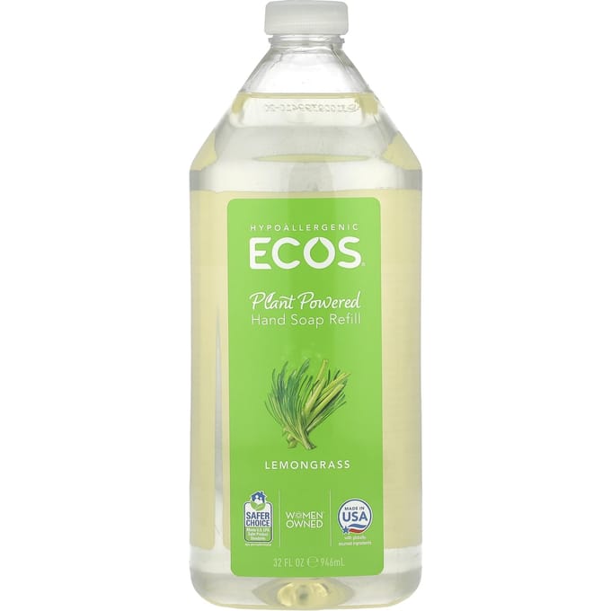 Earth Friendly Products, Ecos, Hand Soap, Lemongrass, 32 fl oz (946 ml) beige