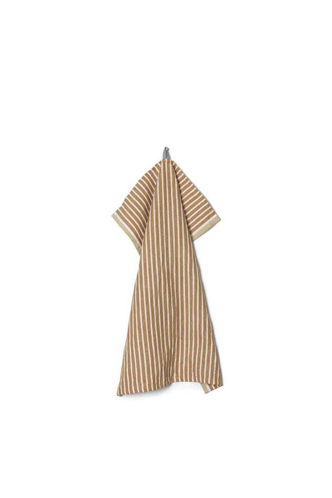 Ferm Living Hale Theedoek - Golden Brown/Silver Fern