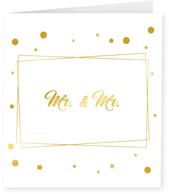 Gold white cards - Mr & Mr