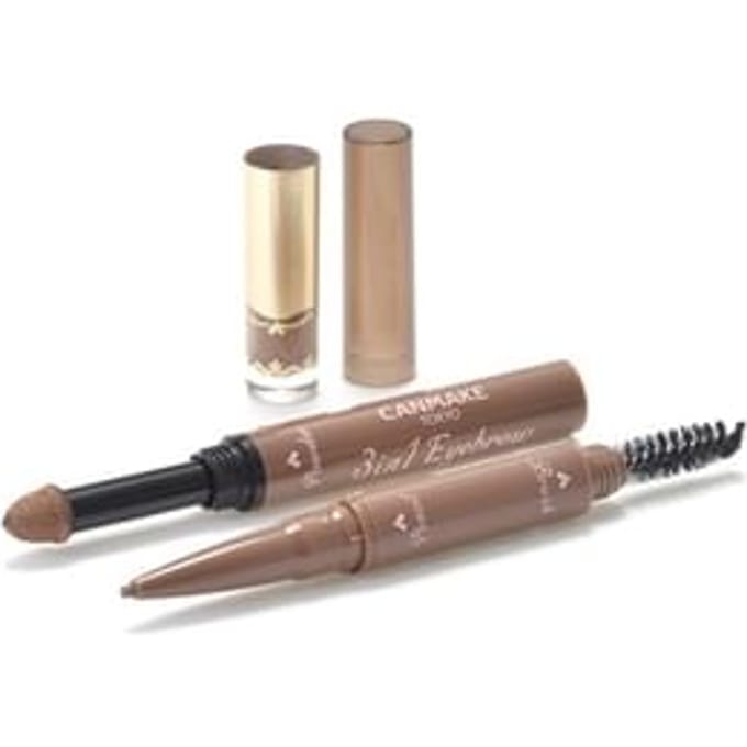 Canmake - 3 In 1 Eyebrow 02 Ash Brown