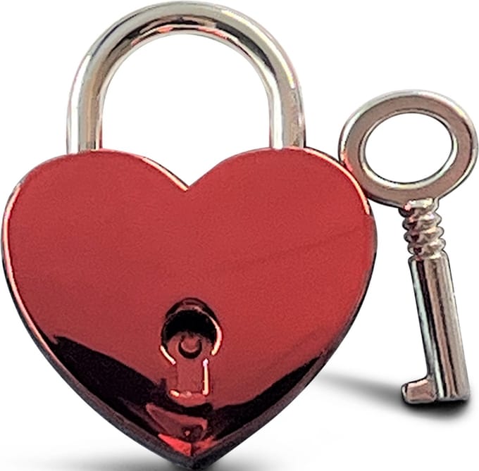 liefdesslot hart hoogglans rood