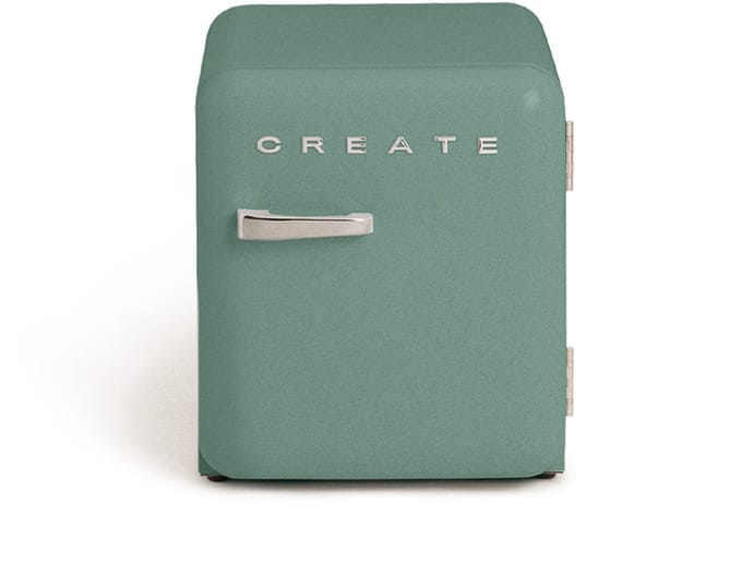 CREATE - Koelkast in retrostijl - Sage - Handvat Zilver - FRIDGE RETRO 48L