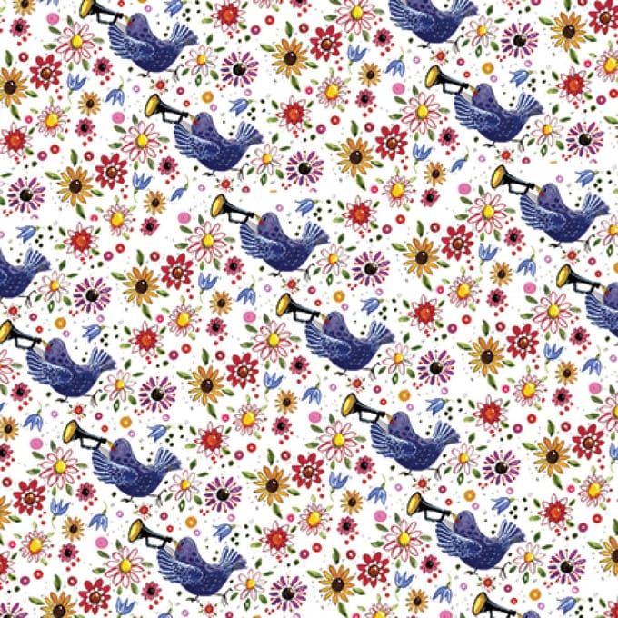 Alex Clark Bird FOLDED GIFTWRAP - Cadeauverpakking met labels Vogels