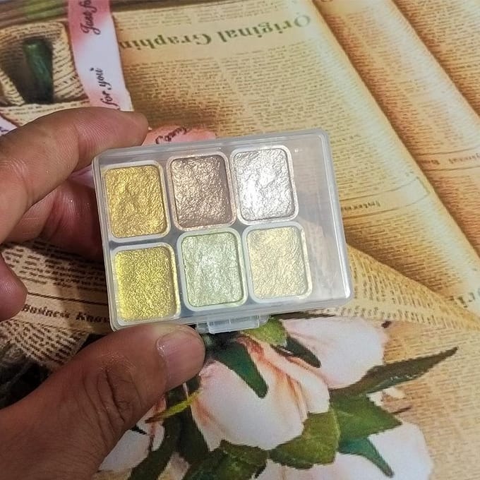 Handgemaakte solide aquarel set palet schilderij nail art benodigdheden