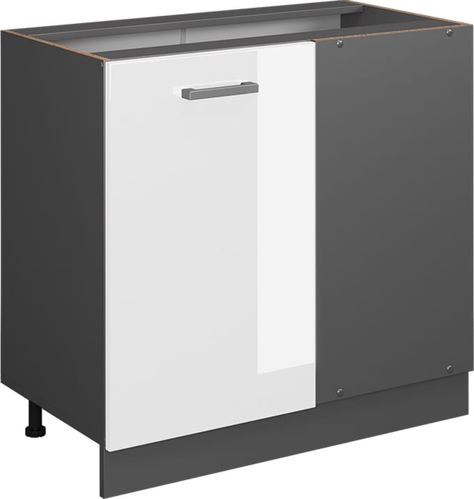 Vicco R-Line Hoekkast – 86 cm WB Marmer Wit Hoogglans
