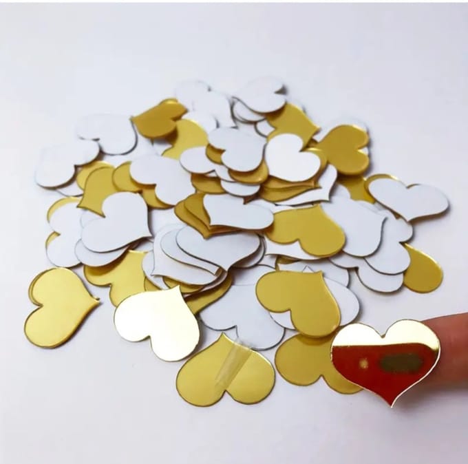 20 spiegel stickers - Goud - valentijn - liefde