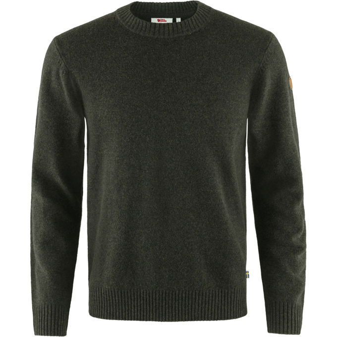 Fjällräven Övik Round-Neck - Dark olive - Maat Herren_S