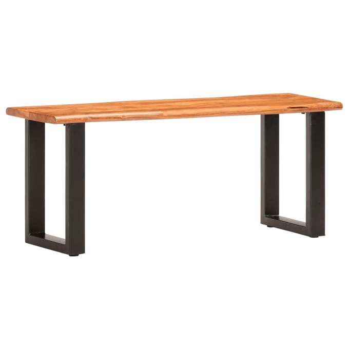 vidaXL - Boomstambankje - 110 - cm - massief - acaciahout - en - staal