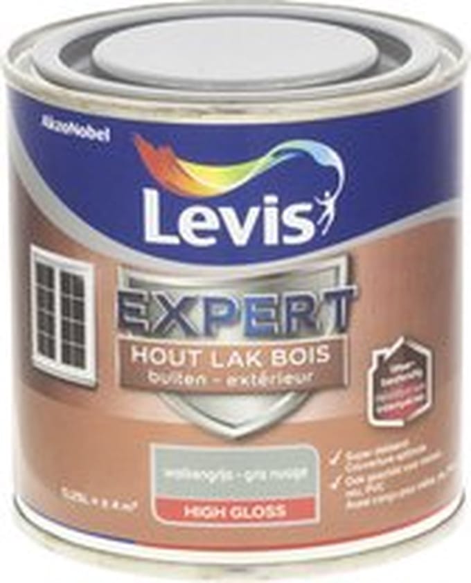 Levis - Expert Hout Lak Buiten High Gloss - Wolkengrijs - 0,25 L