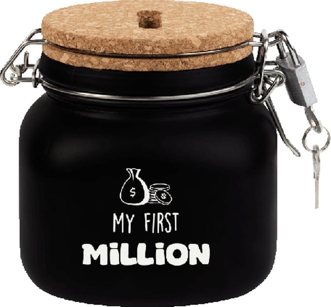 Spaarpot - My first million - Glas - 10,5x11x12,5cm